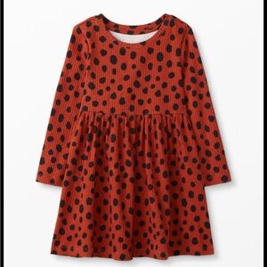 NWOT* Hanna Andersson Dress * burnt orange with black polka dots